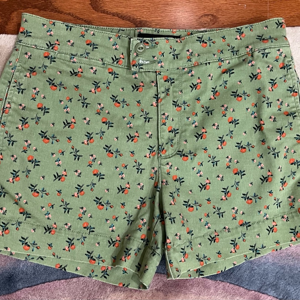 Sanctuary × Anthropologie Green Floral Shorts - Size 27
